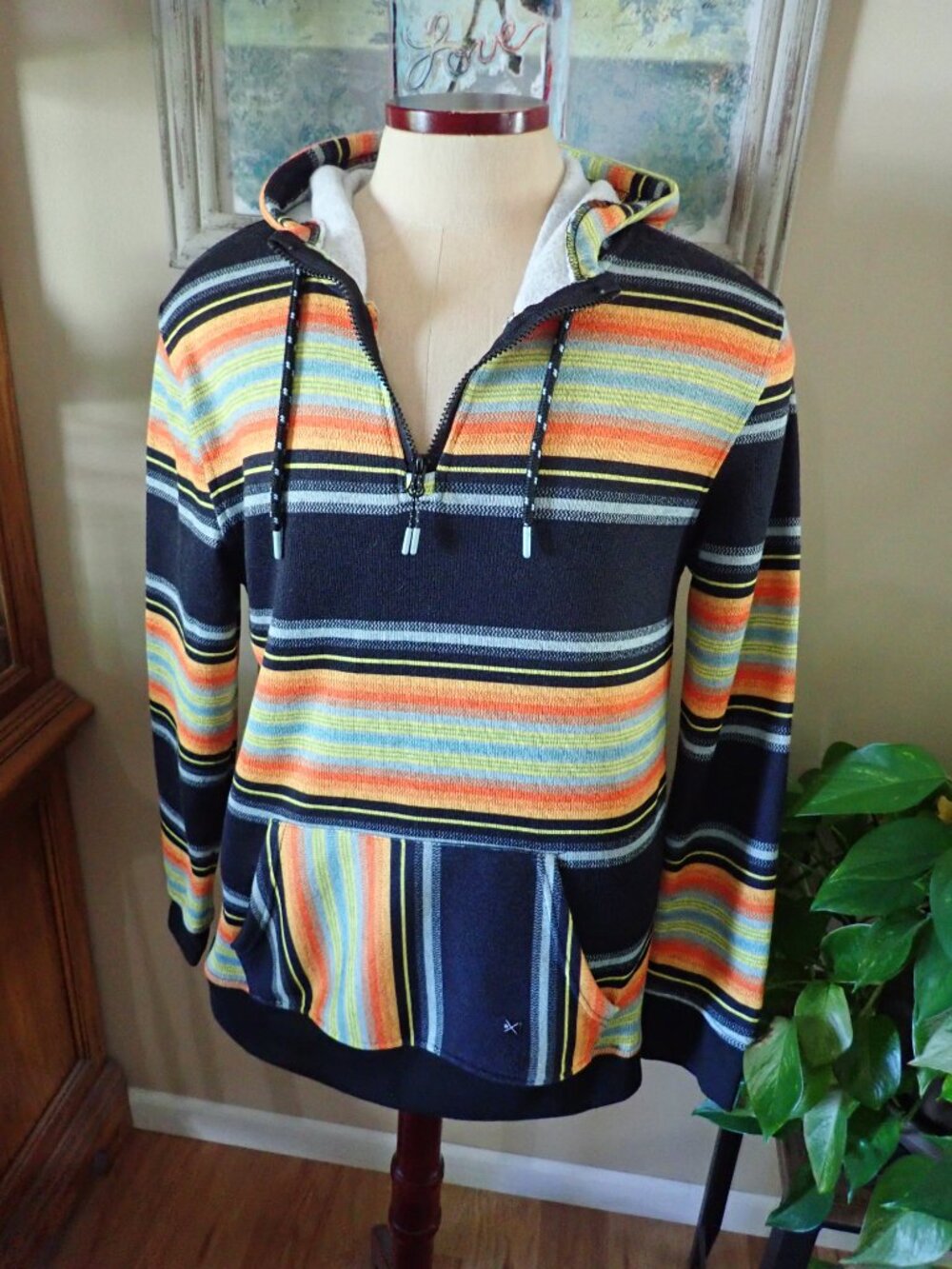 DepartWest Sz L Knit Hoodie Aztec Western Southwest Design Men's Size L - NWOT